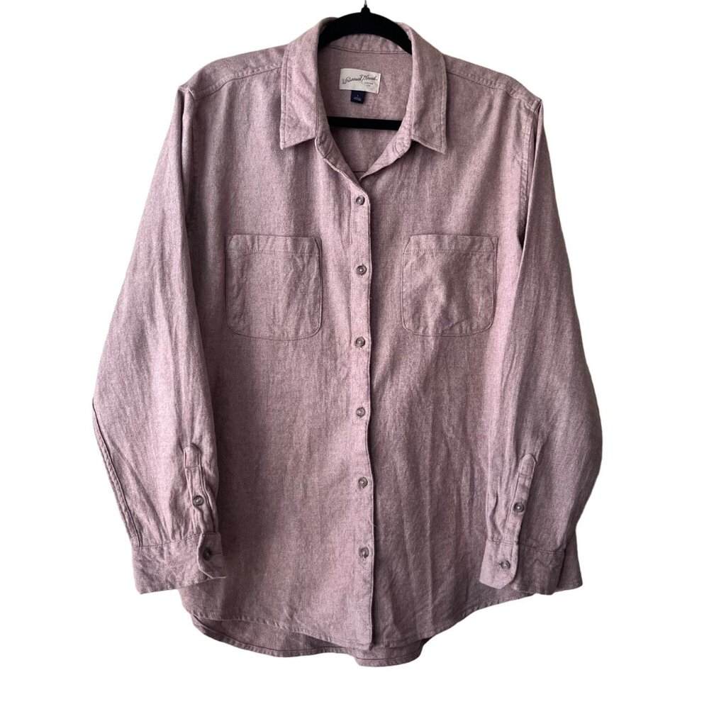 Universal Thread Women's Long Sleeve Button Down Flannel Collard‎ Shirt Size L